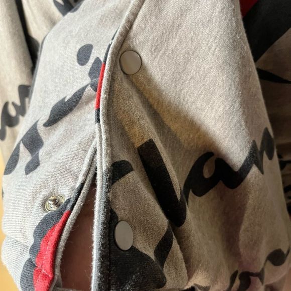 Vintage Champion Large Allover Print Spell Out Reverse Weave Sweatshirt Jacket - Picture 6 of 7